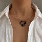 Collar Corazón de Leopardo